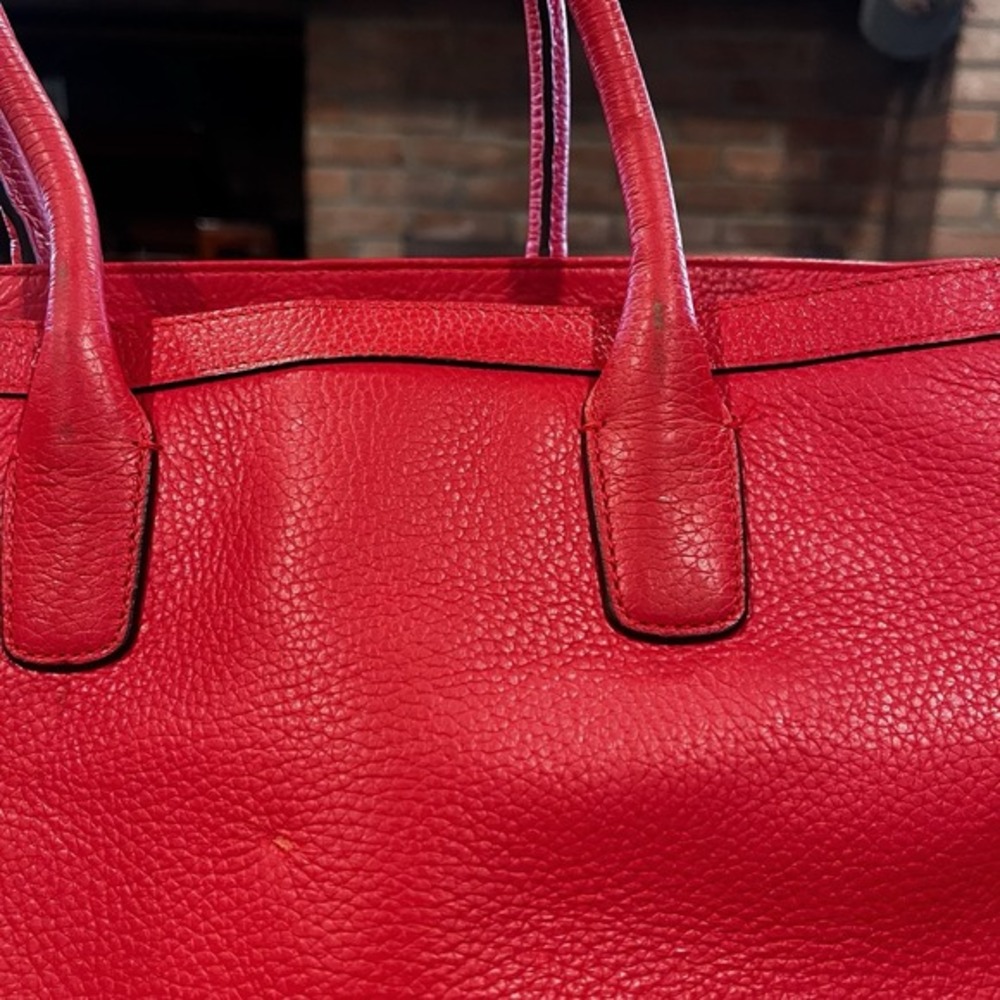 Lauren Ralph‎ Lauren Fairfield City Shopper Poppy Orange W Shoulder Strap Preppy - Picture 6 of 7